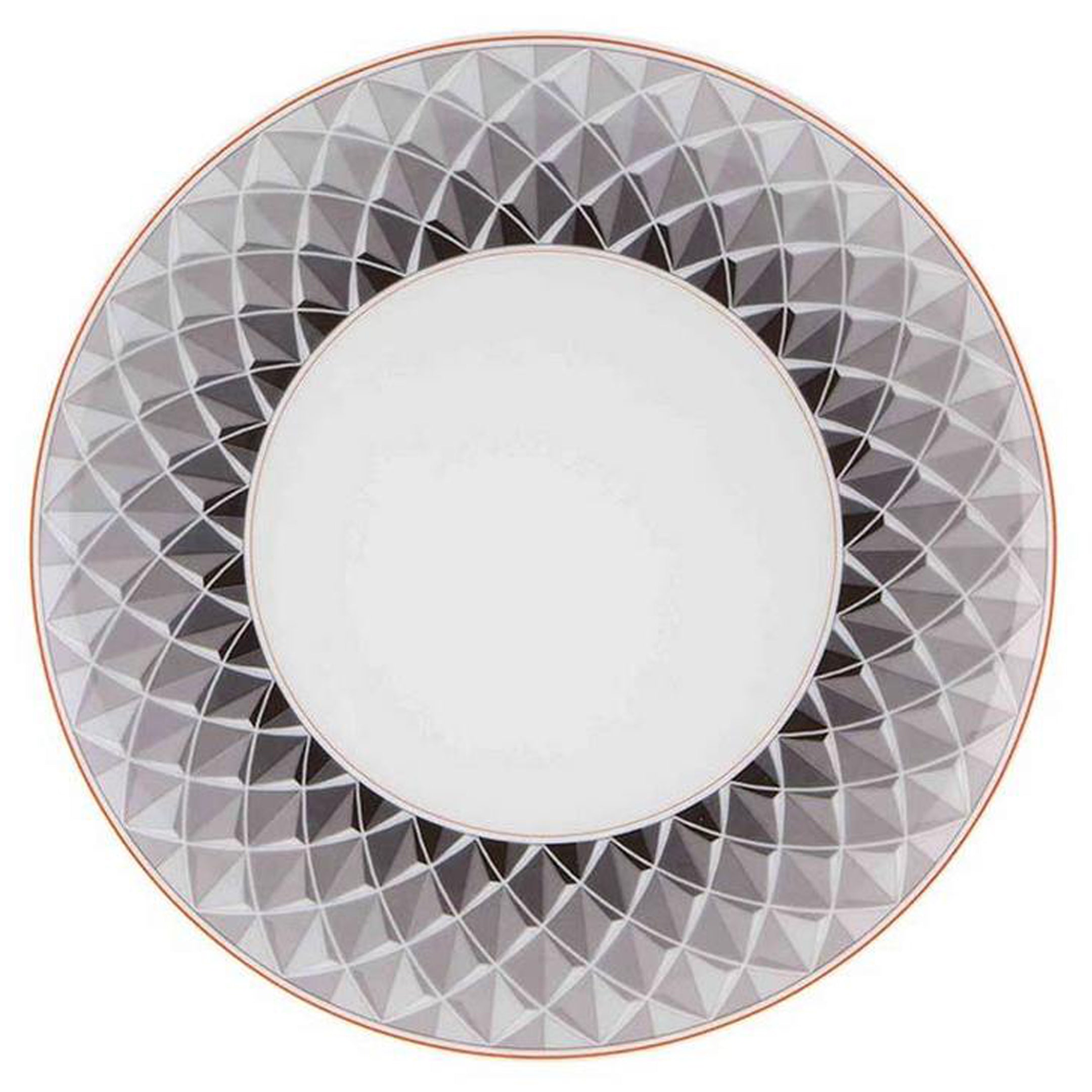  Vista Alegre Maya Dessert Plates Set of 4 - Grey/White - Bonton