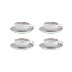 Maya Tea Cups & Sauces Set of 4