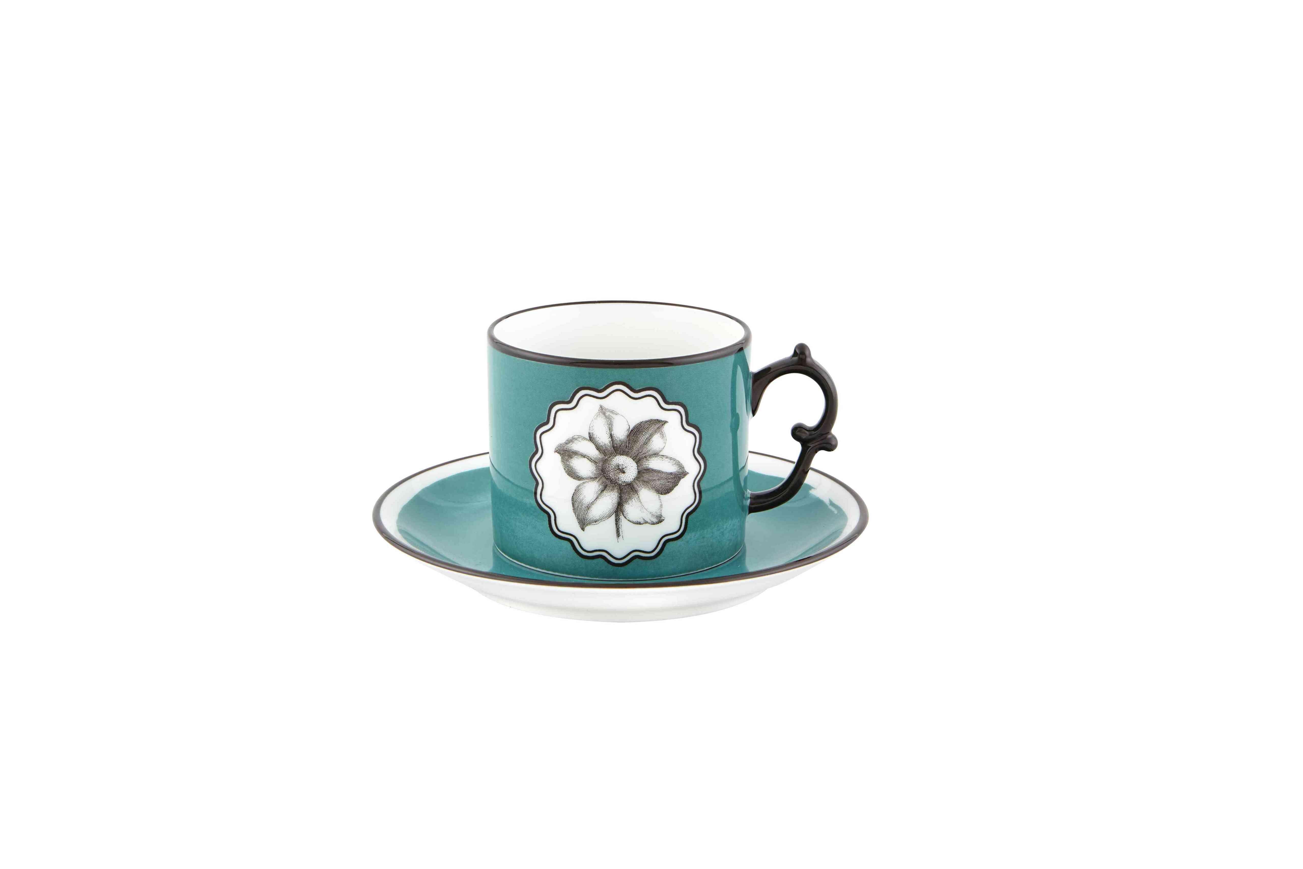  Christian Lacroix by Vista Alegre Herbariae Tea Cups & Saucer Set of 2 - White - Bonton