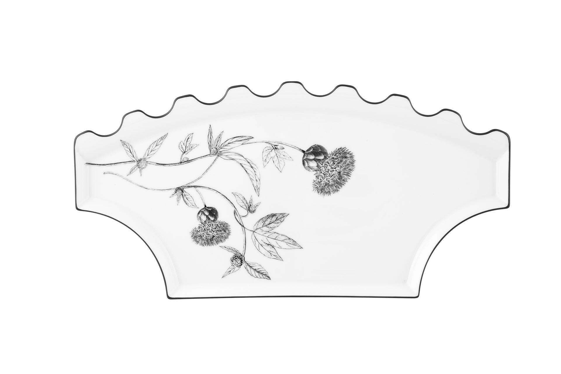  Christian Lacroix by Vista Alegre Herbariae Parade Rectangular Tray A - Black/White - Bonton