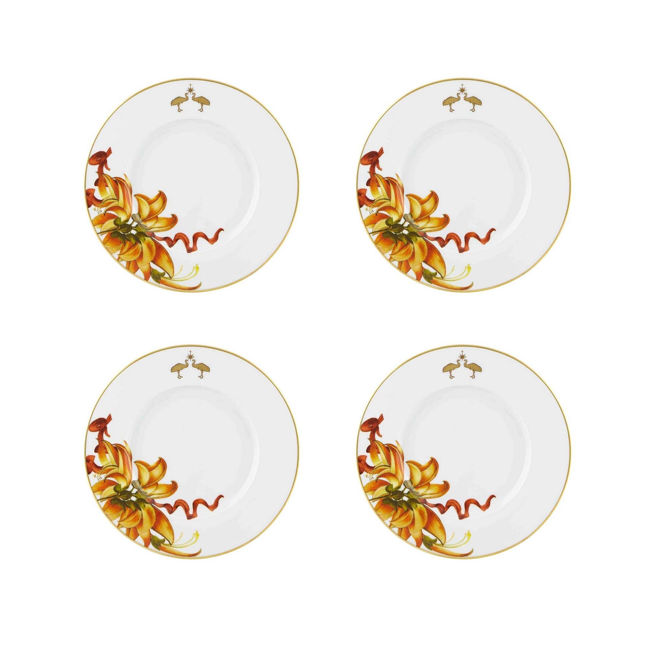  Vista Alegre Amazonia Dessert Plates Set of 4 - Multi - Bonton