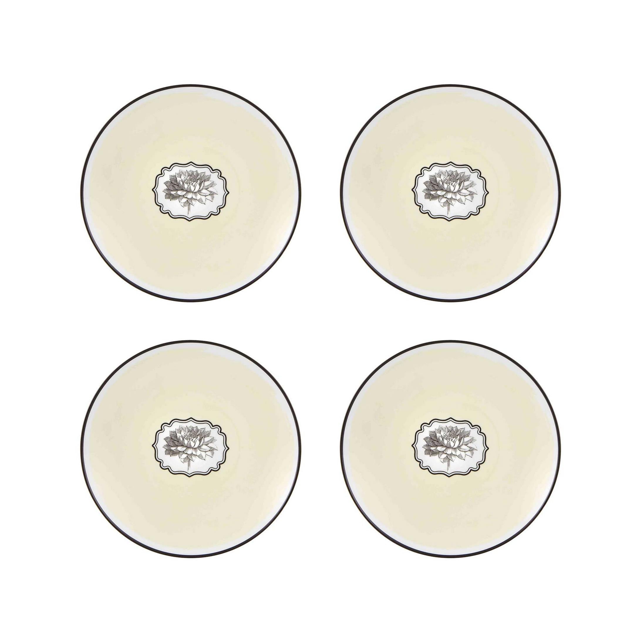  Christian Lacroix by Vista Alegre Herbariae Dessert Plates Set of 4 - Black - Bonton