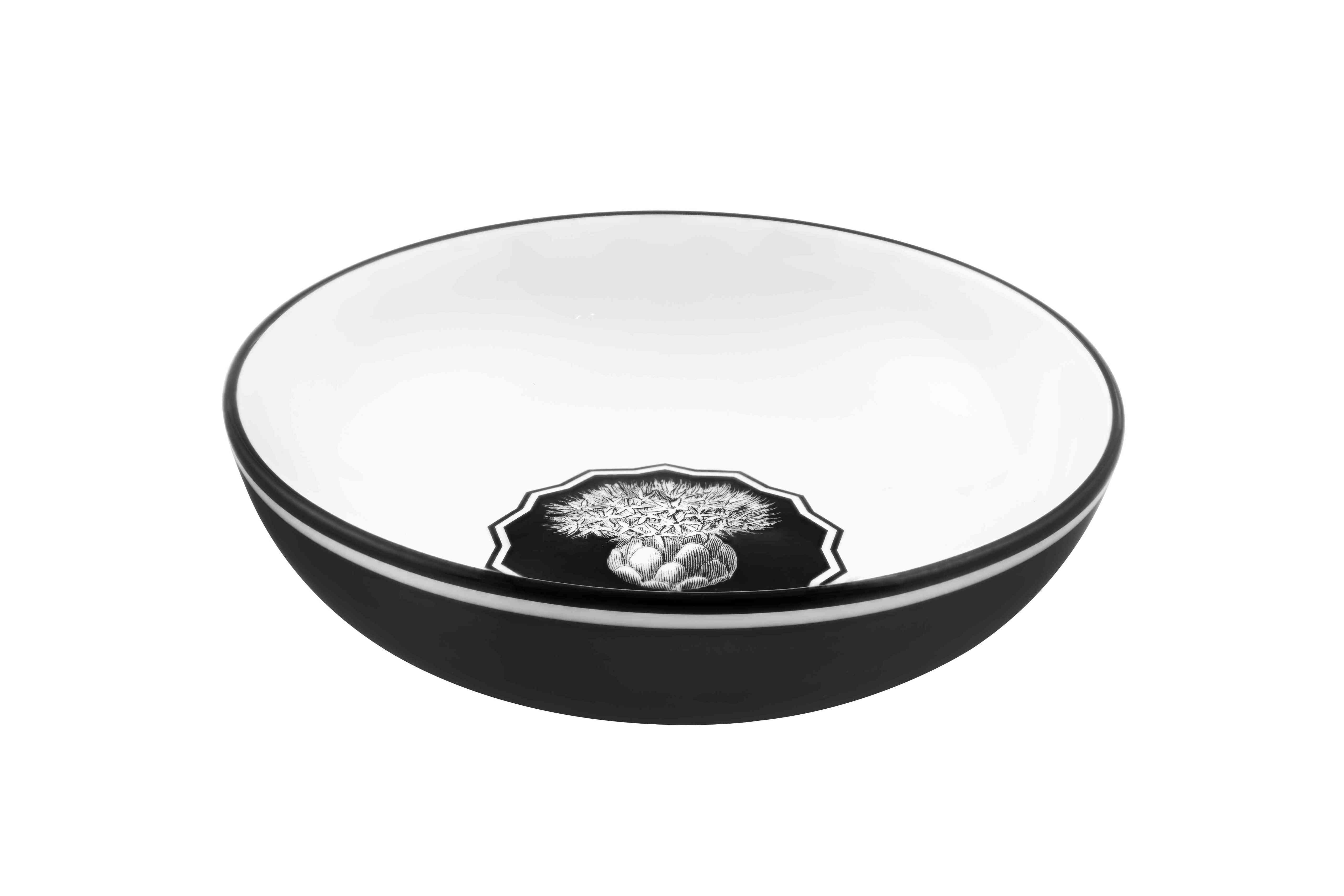  Christian Lacroix by Vista Alegre Herbariae Cereal Bowls Set of 4 - Black/White - Bonton