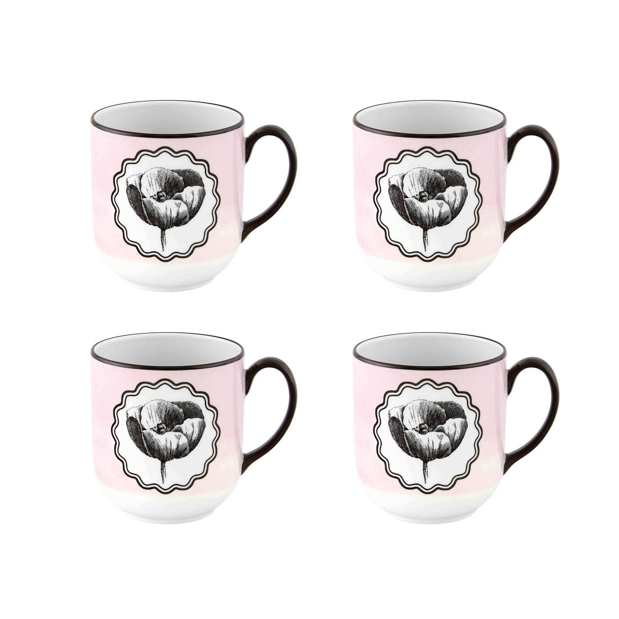  Christian Lacroix by Vista Alegre Herbariae Mugs Set of 4 - Pink - Bonton