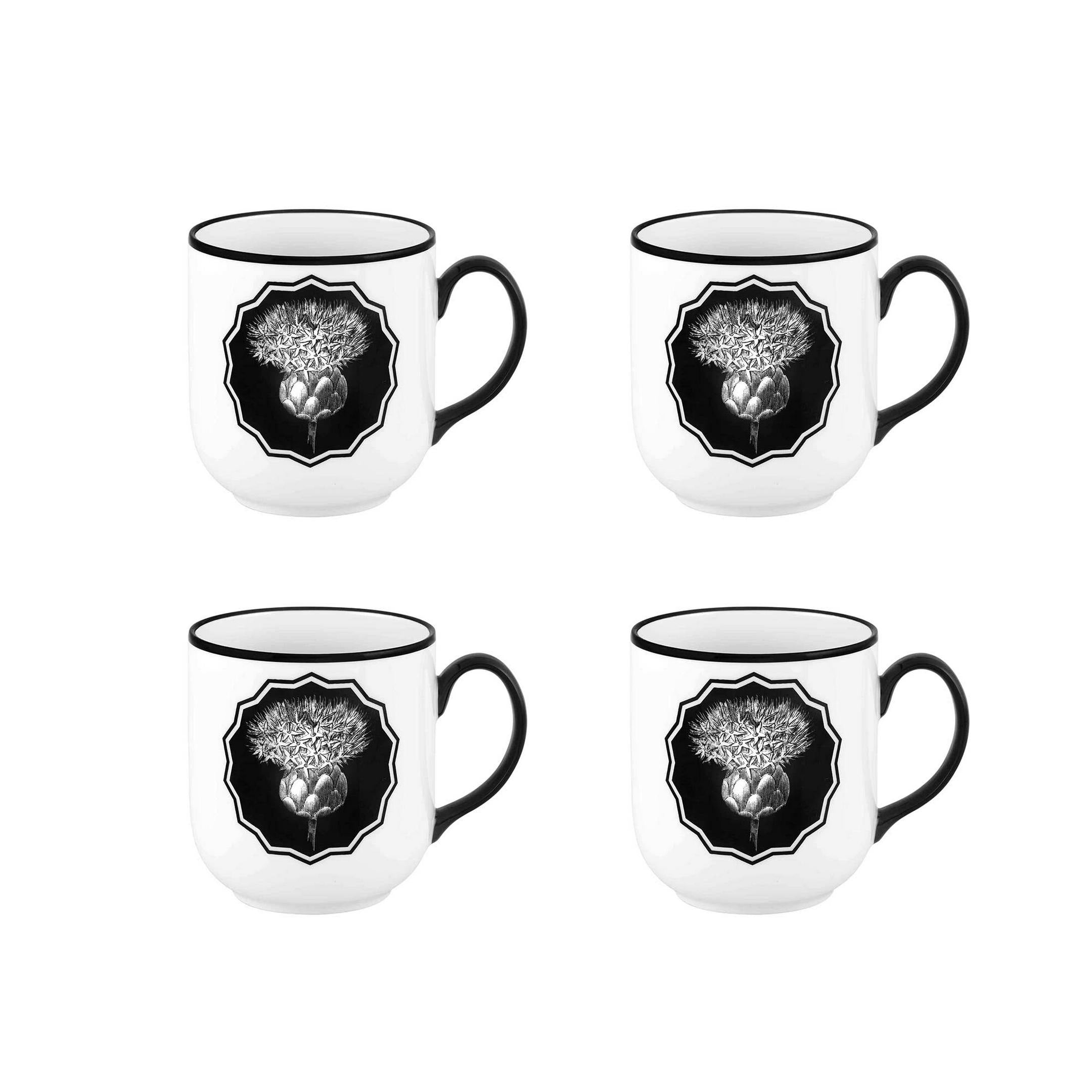  Christian Lacroix by Vista Alegre Herbariae Mugs Set of 4 - White - Bonton