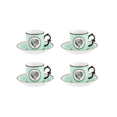 Herbariae Coffee Cups & Saucers Set of 4