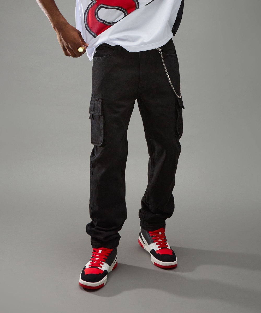  Reason Clothing Workwear Cargo Pants - Black - BLACK - Bonton