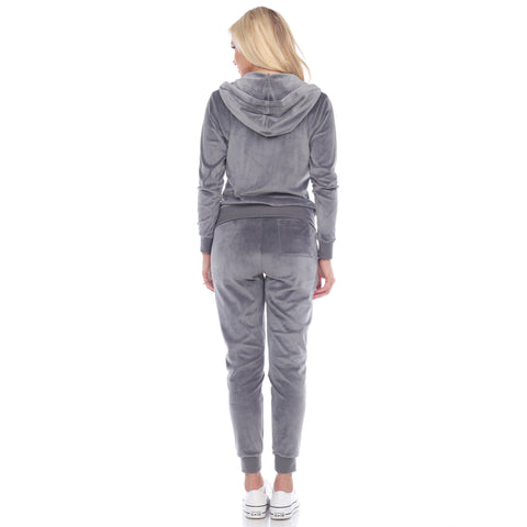 Women's 2 Piece Velour Tracksuit Set