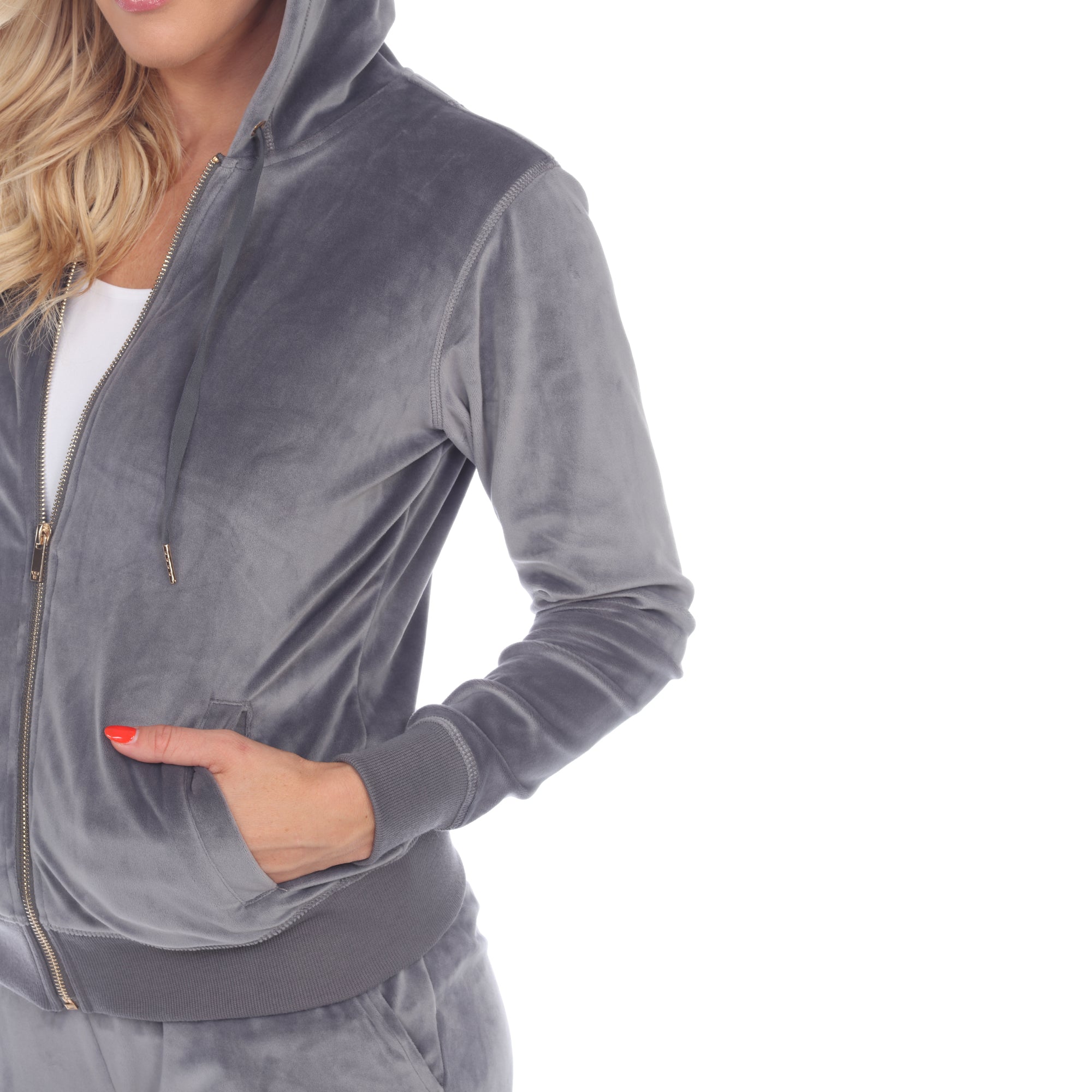  White Mark Women's 2 Piece Velour Tracksuit Set - XL - Bonton