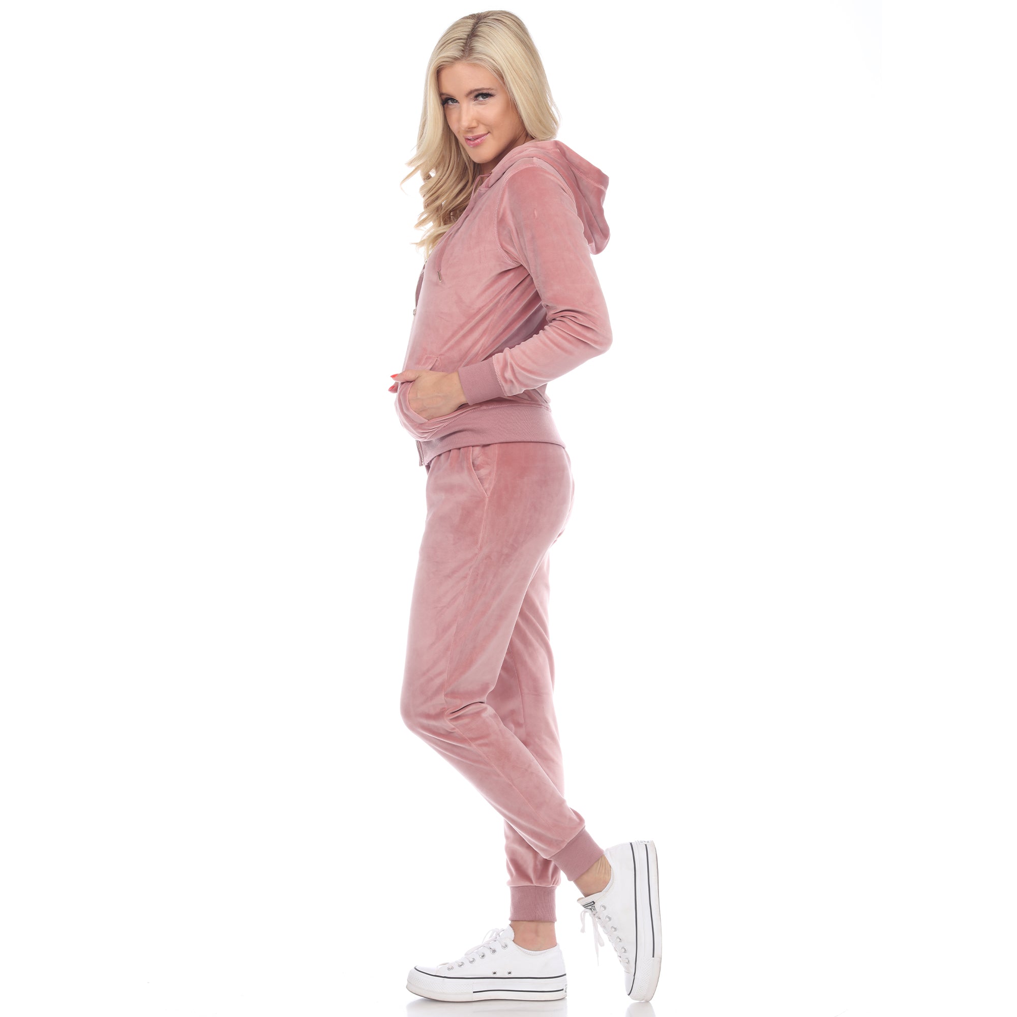  White Mark Women's 2 Piece Velour Tracksuit Set - XL - Bonton
