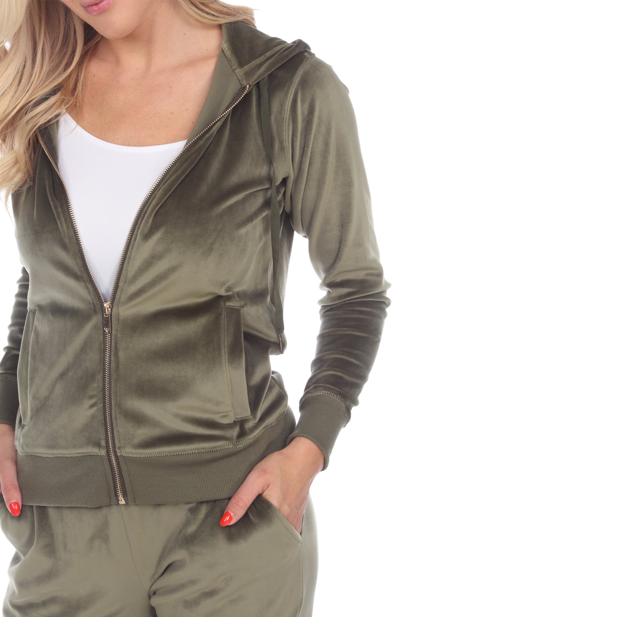  White Mark Women's 2 Piece Velour Tracksuit Set - XL - Bonton