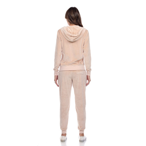 Women's 2 Piece Velour Tracksuit Set