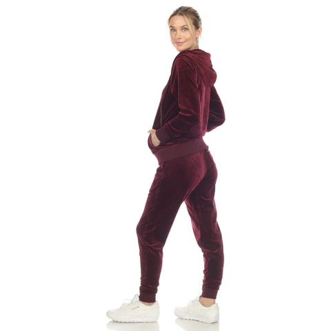 Women's 2 Piece Velour Tracksuit Set