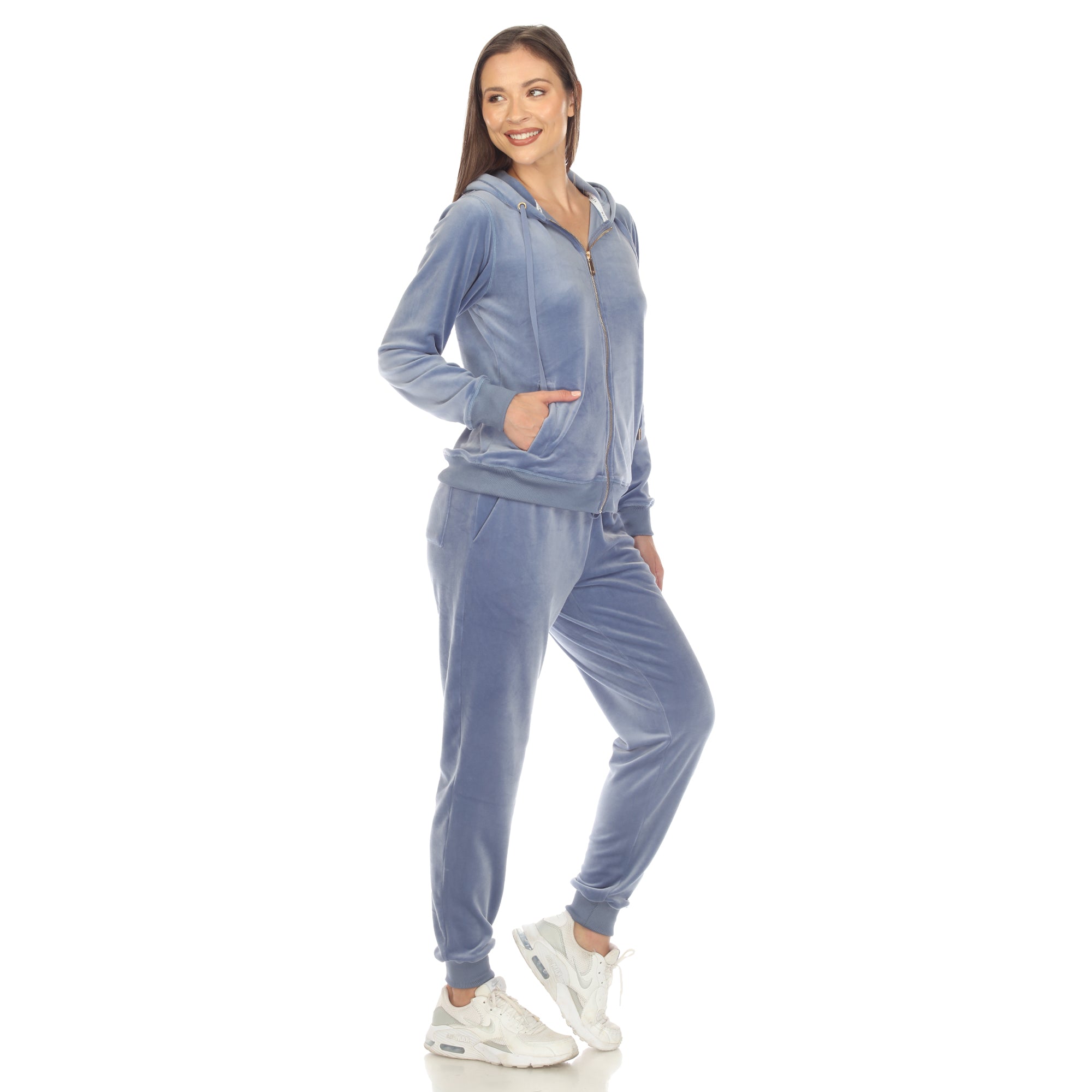  White Mark Women's 2 Piece Velour Tracksuit Set - XL - Bonton