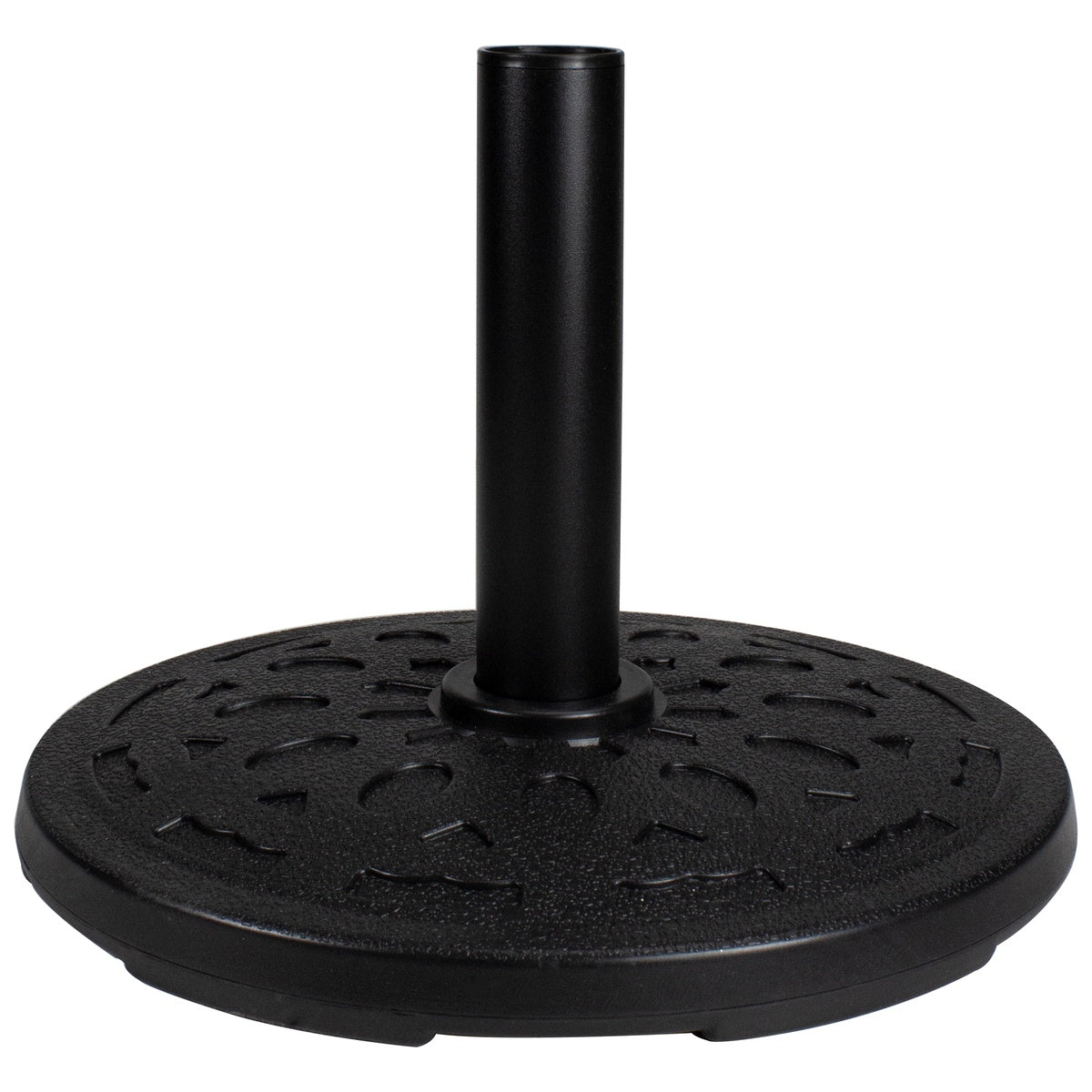  Northlight Black Flat Round Resin Base Stand for Patio Umbrella - 21lbs - Default Title - Bonton
