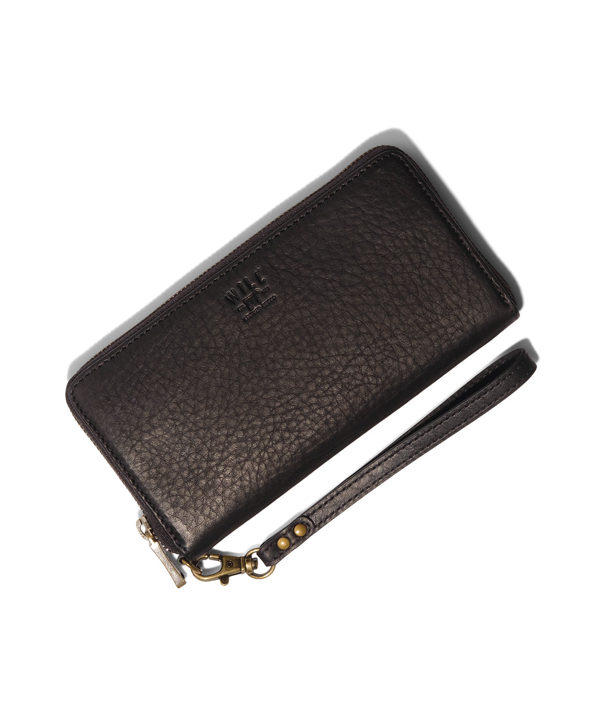  Will Leather Goods Classic Zip Around Clutch - Black - Bonton