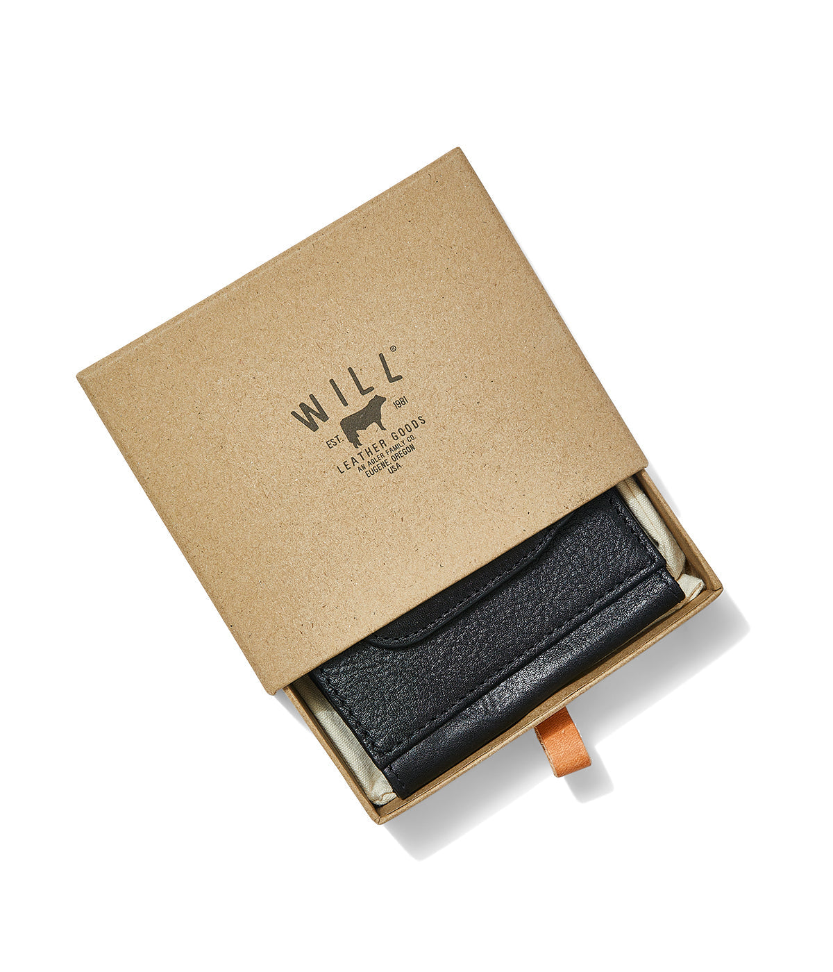  Will Leather Goods Classic Leather Money Clip Wallet - Black - Bonton