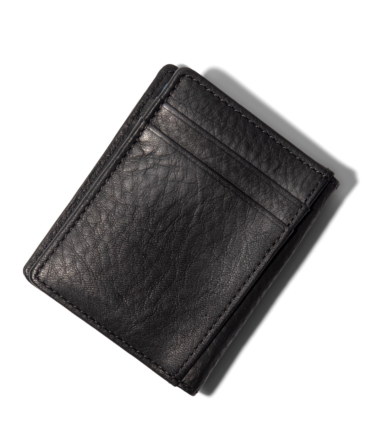  Will Leather Goods Classic Leather Money Clip Wallet - Black - Bonton