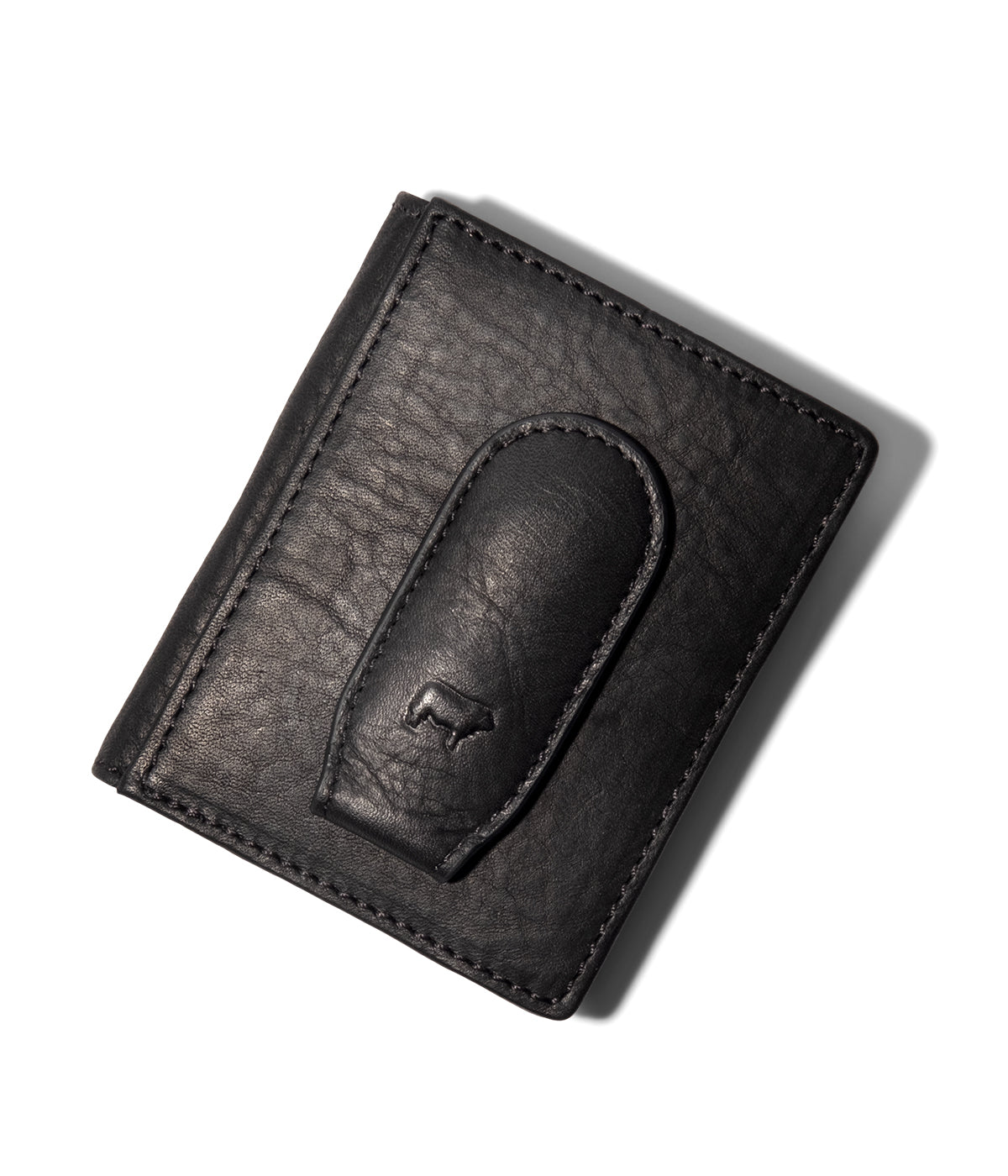  Will Leather Goods Classic Leather Money Clip Wallet - Black - Bonton