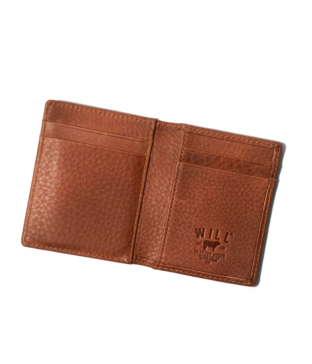  Will Leather Goods Classic Leather Money Clip Wallet - Tan - Bonton