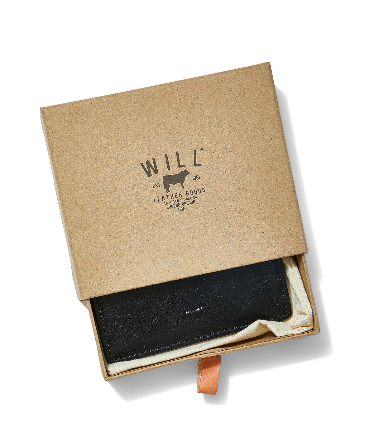  Will Leather Goods Classic Leather Card Case - Black - Bonton