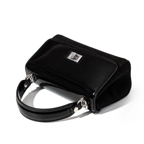 Lili Bag - Black Patent & Suede
