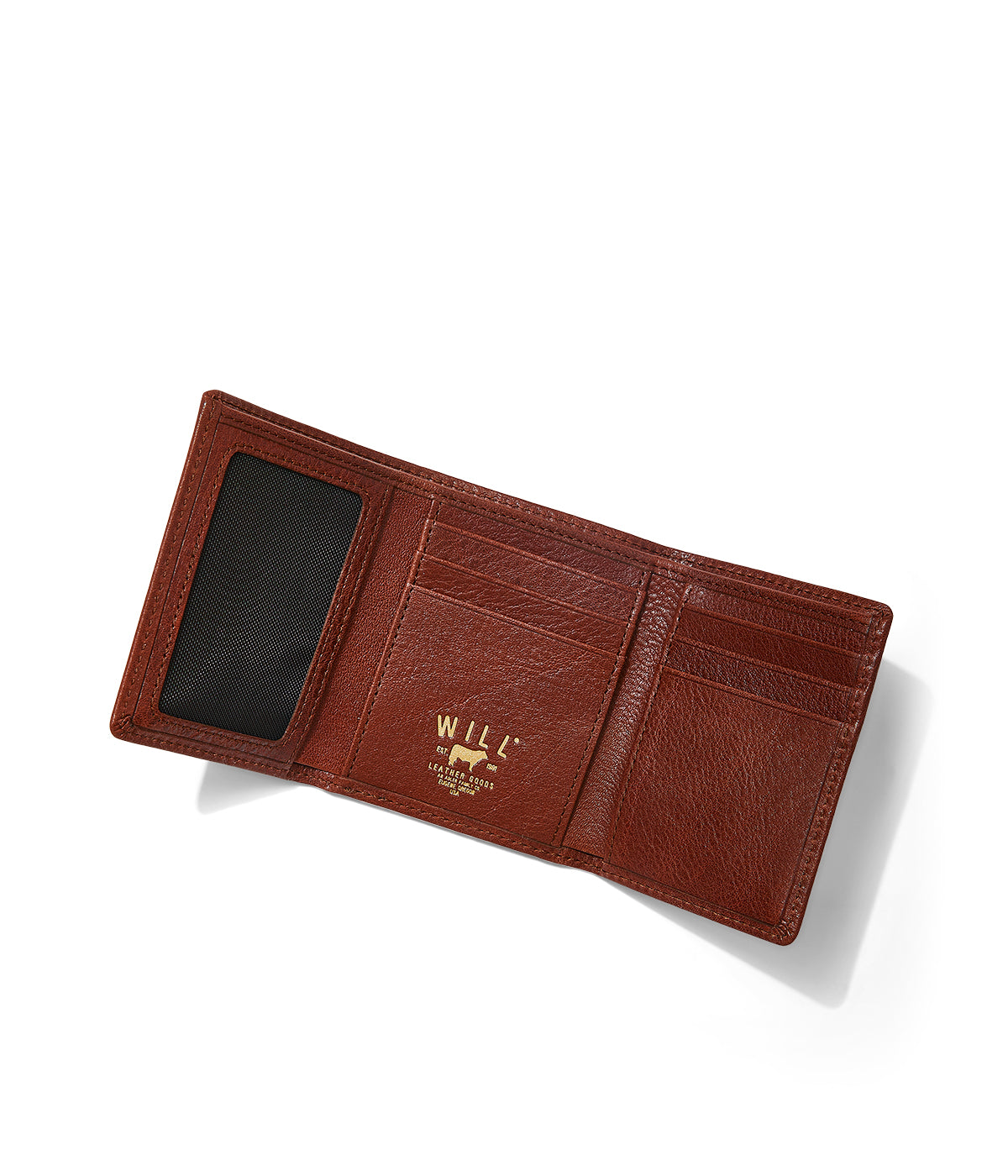  Will Leather Goods Classic Trifold Leather Wallet - Brown - Bonton