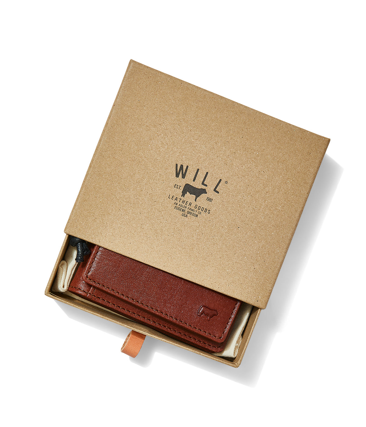  Will Leather Goods Classic Leather L-Fold Wallet - Cognac - Bonton