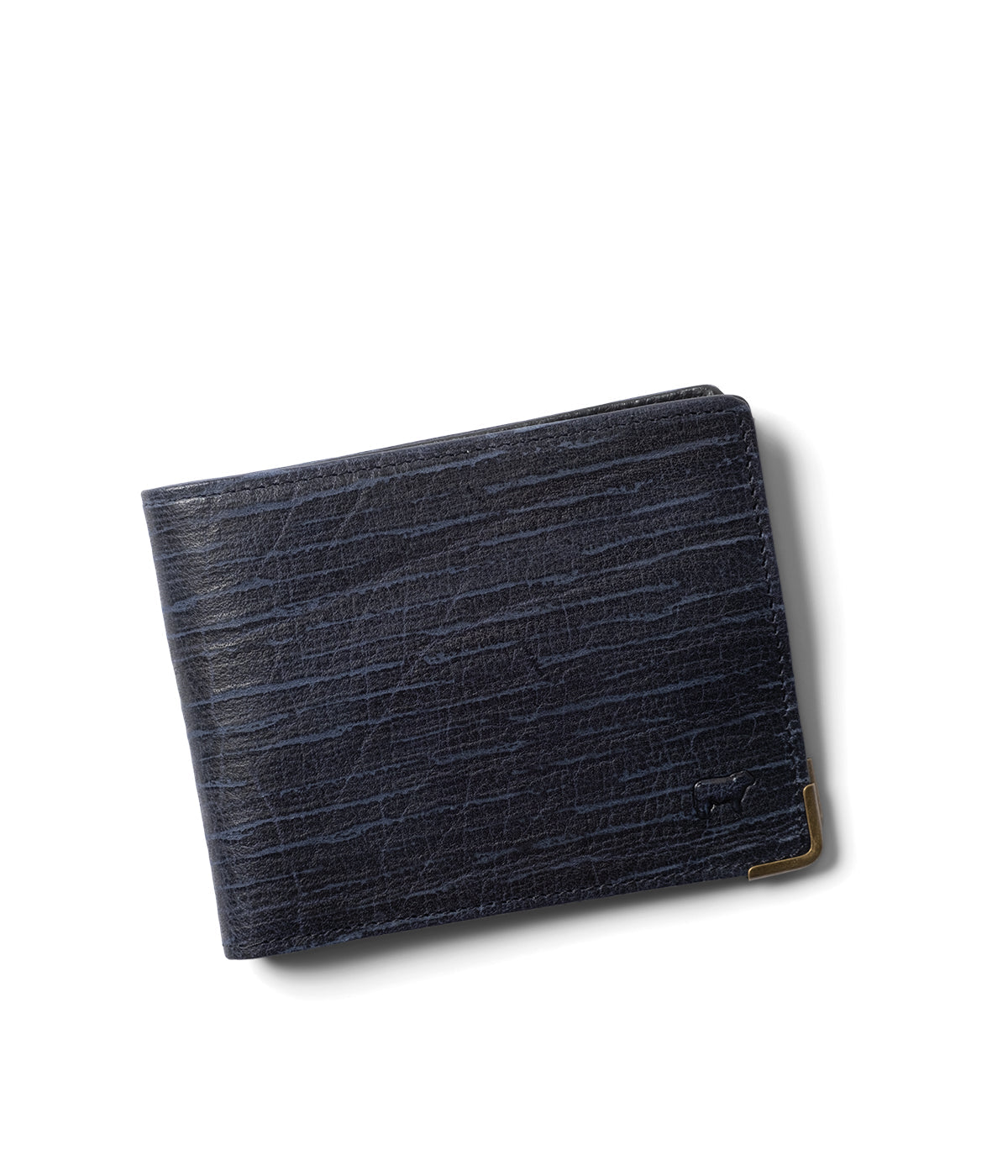  Will Leather Goods Italian Teak Leather Billfold - Navy - Bonton