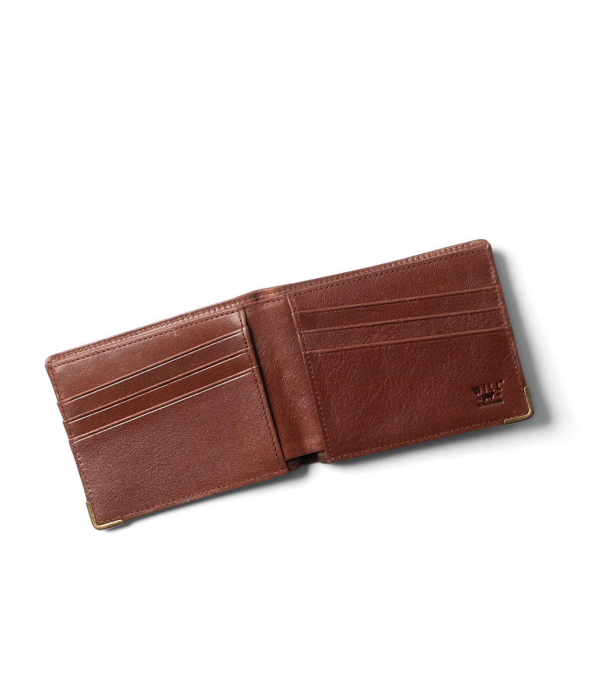  Will Leather Goods Italian Teak Leather Billfold - Tan - Bonton