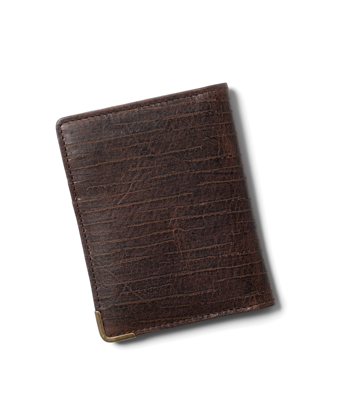  Will Leather Goods Italian Teak Leather Front Pocket Wallet - Brown - Bonton