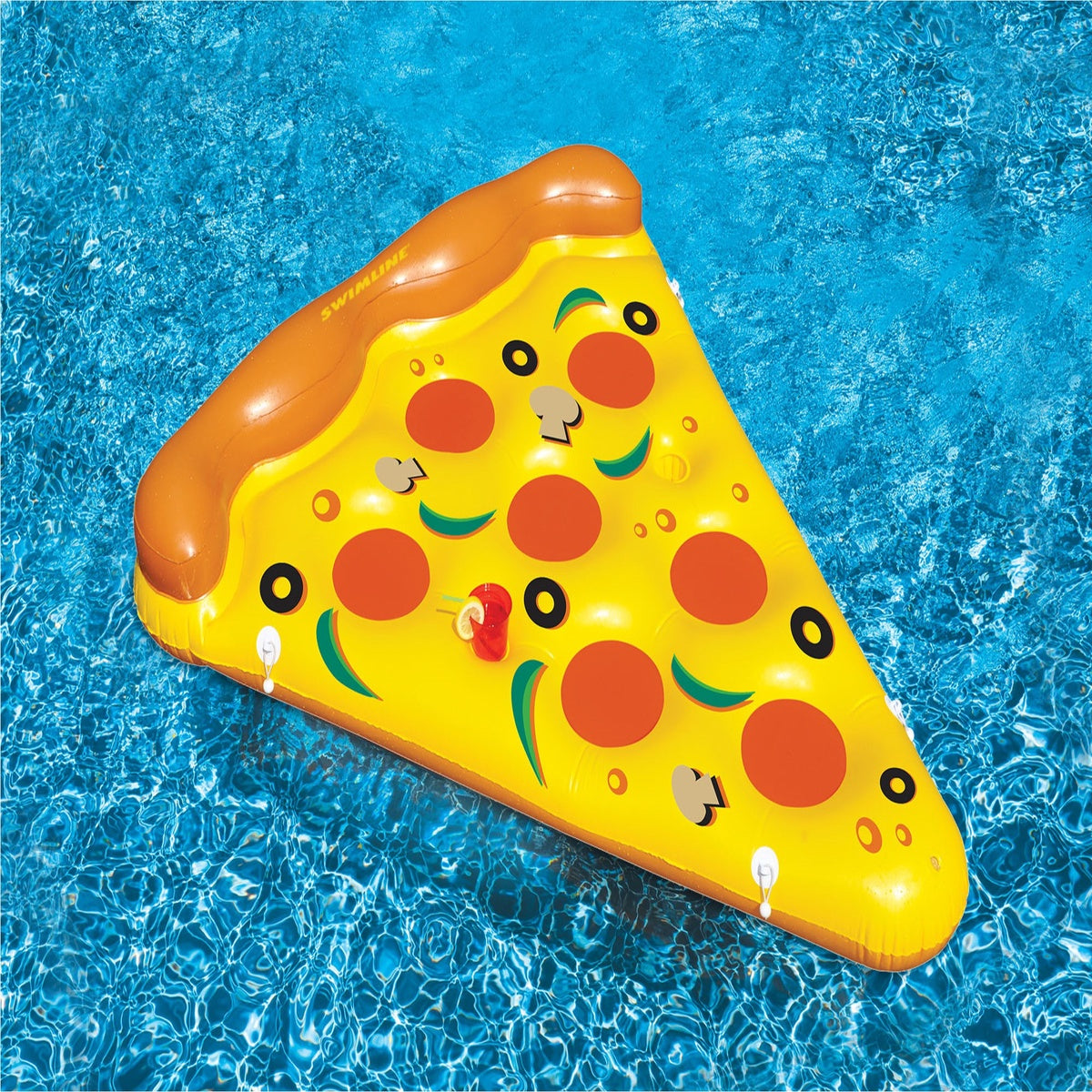  Swim Central Inflatable Yellow and Orange Pizza Slice Swimming Pool Float Raft - 72