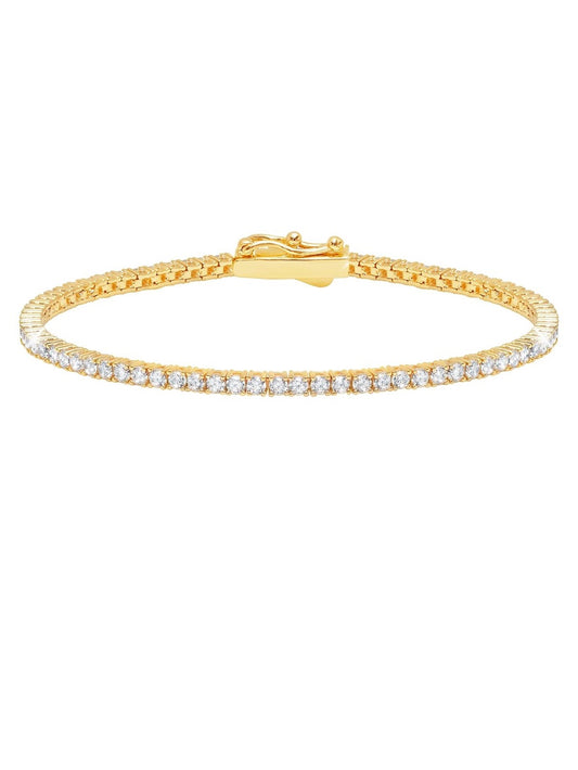 Classic Small Brilliant Tennis Bracelet Finished in 18kt Yellow Gold