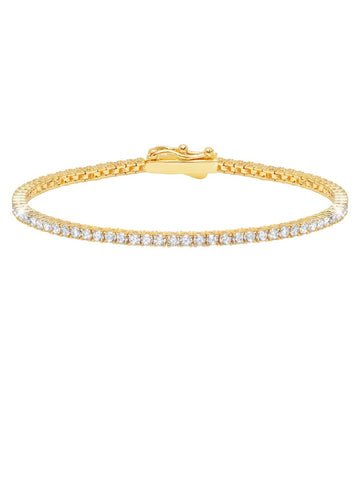 Classic Small Brilliant Tennis Bracelet Finished in 18kt Yellow Gold