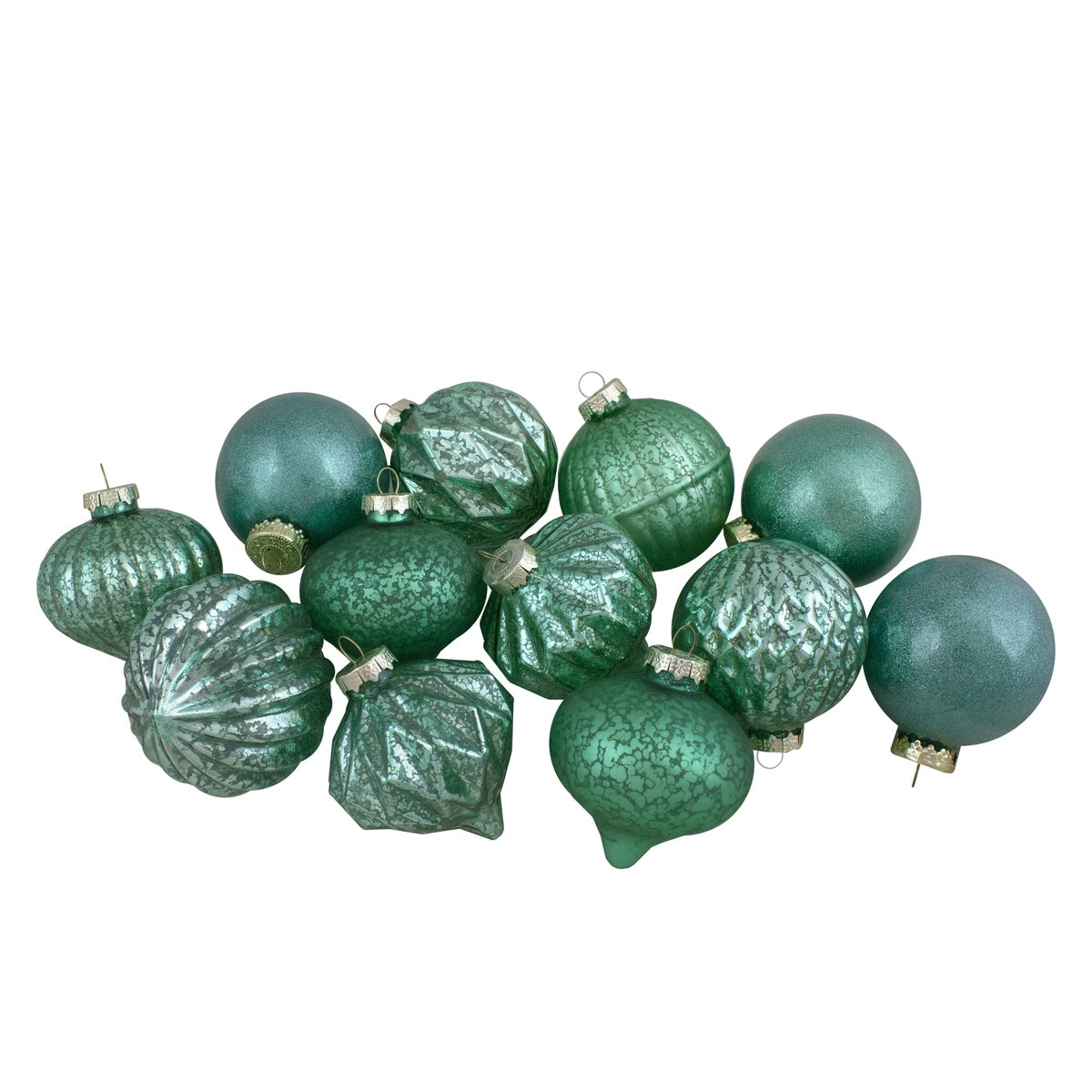  Northlight Finial and Glass Ball Christmas Ornaments - 3.25