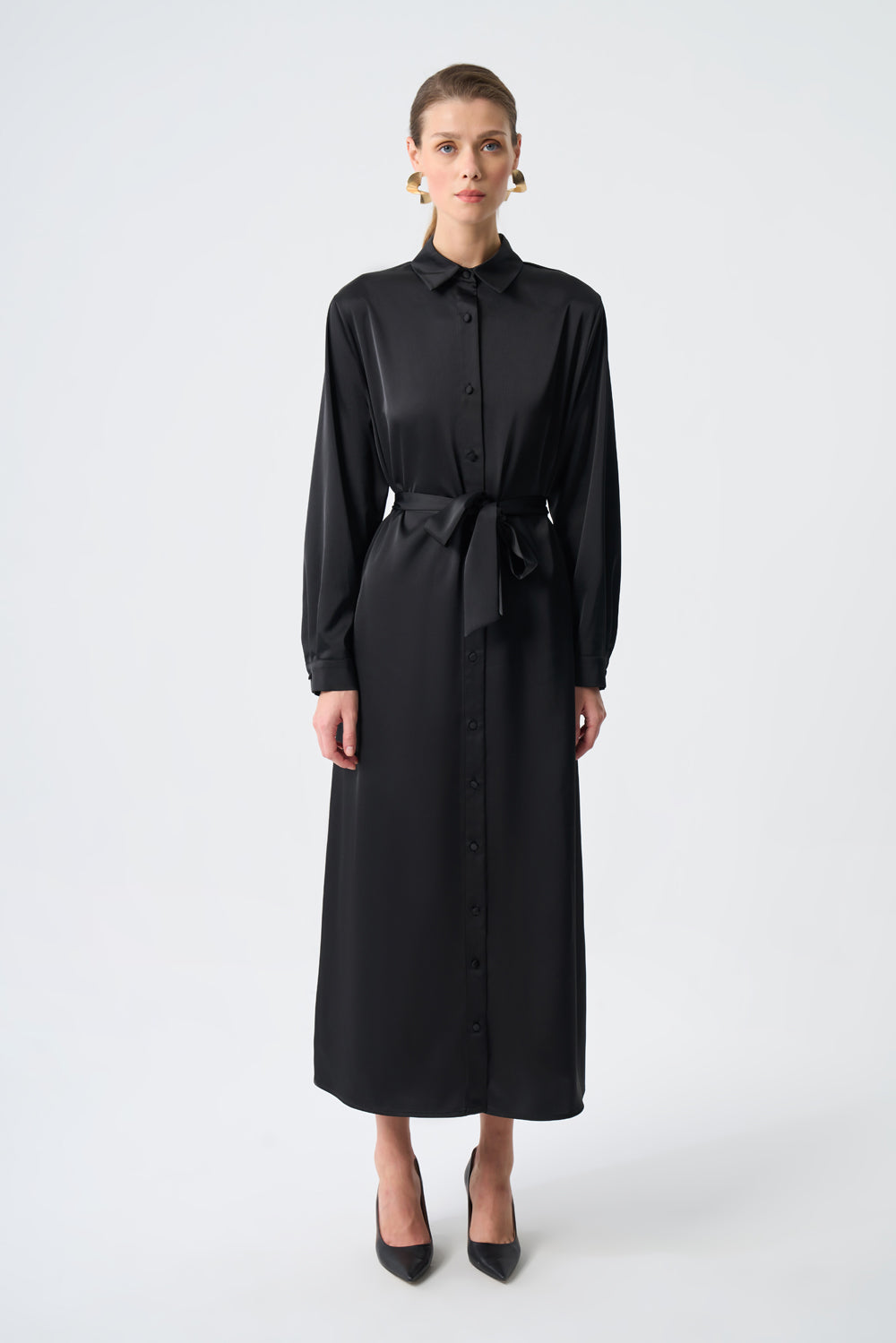  Mizalle Ellips Patterned Shirt Dress  - Dress - Black - Bonton