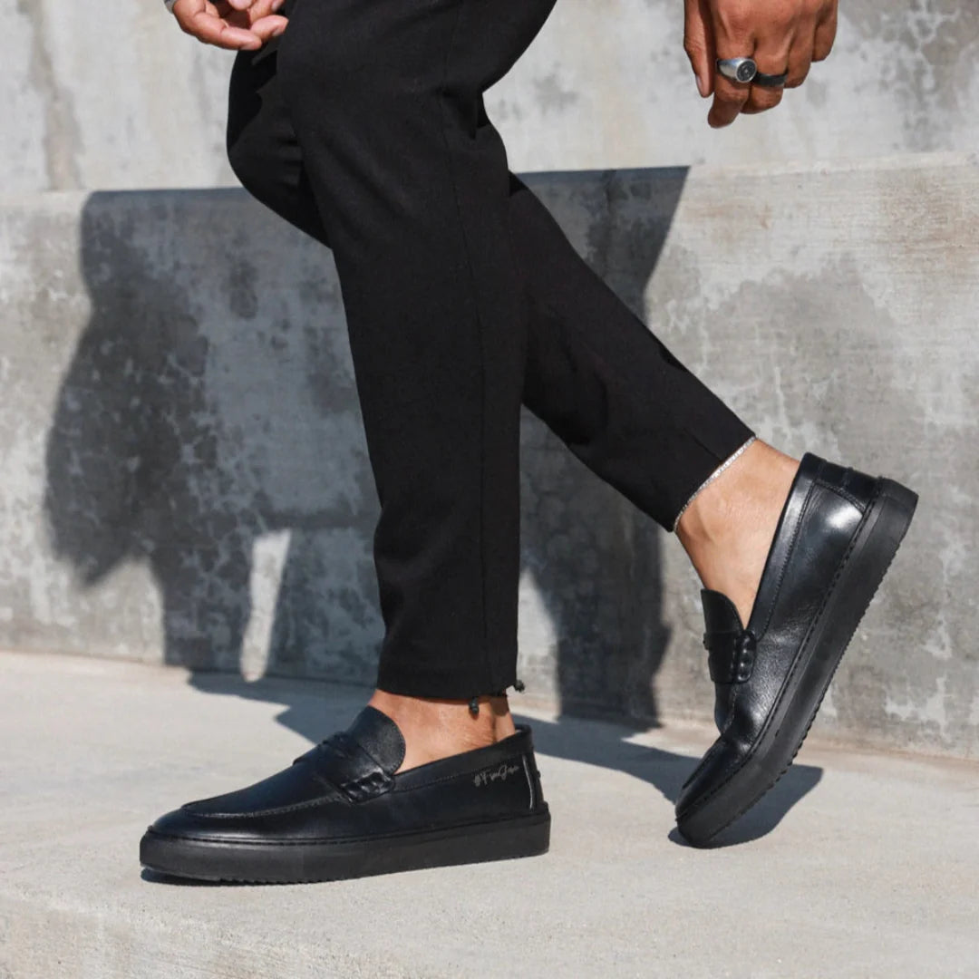  Gernie NYC 22's Penny Leather Low Top - Black Napa - Bonton