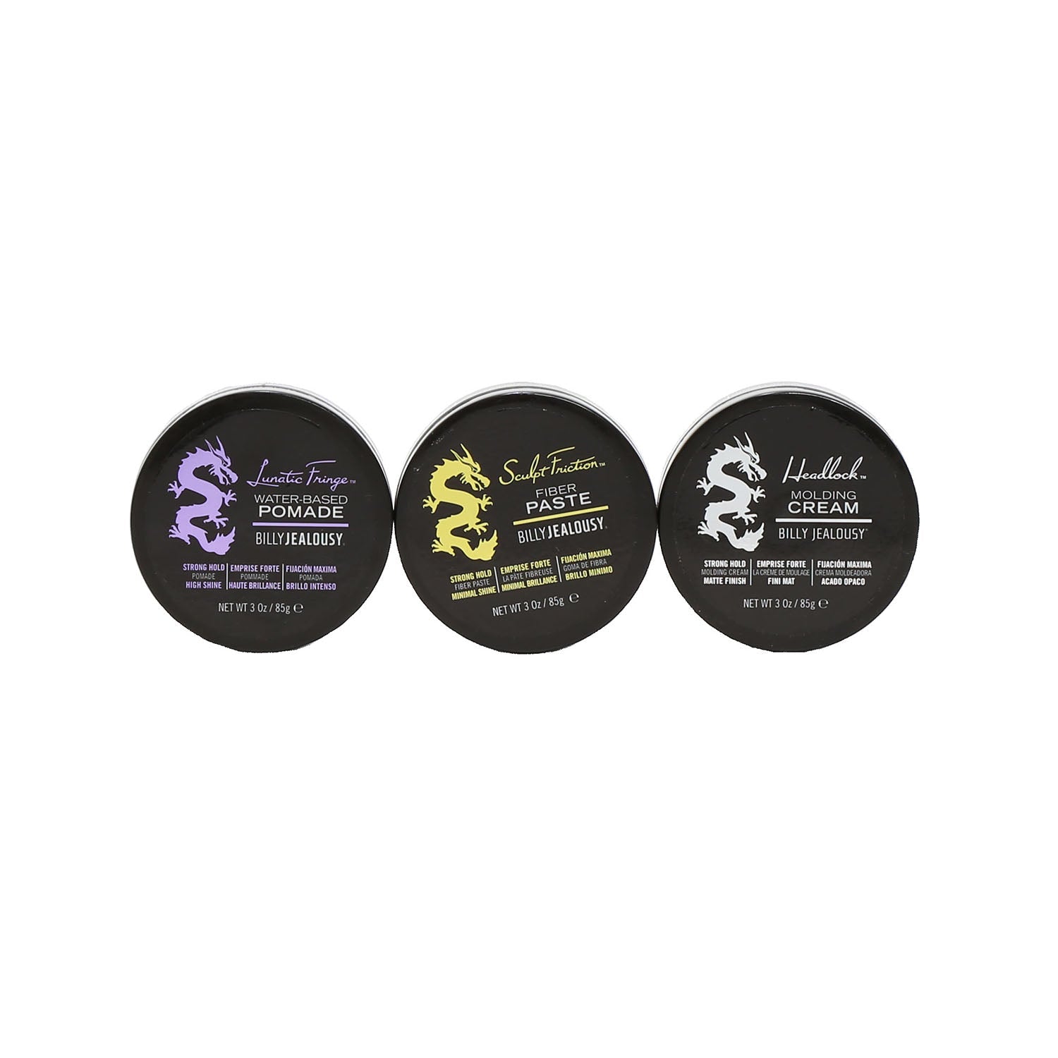  Full Size Salon Trio: Lunatic Fringe Pomade/ Sculpt Friction Fiber Paste/ Headlock Molding Cream - Clear - Bonton