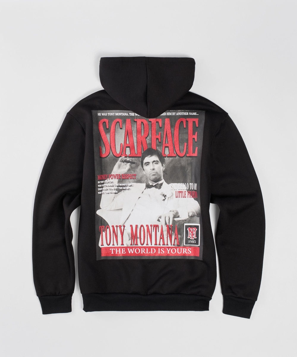  Reason Clothing Scarface Tony Back Print Hoodie - Black - BLACK - Bonton