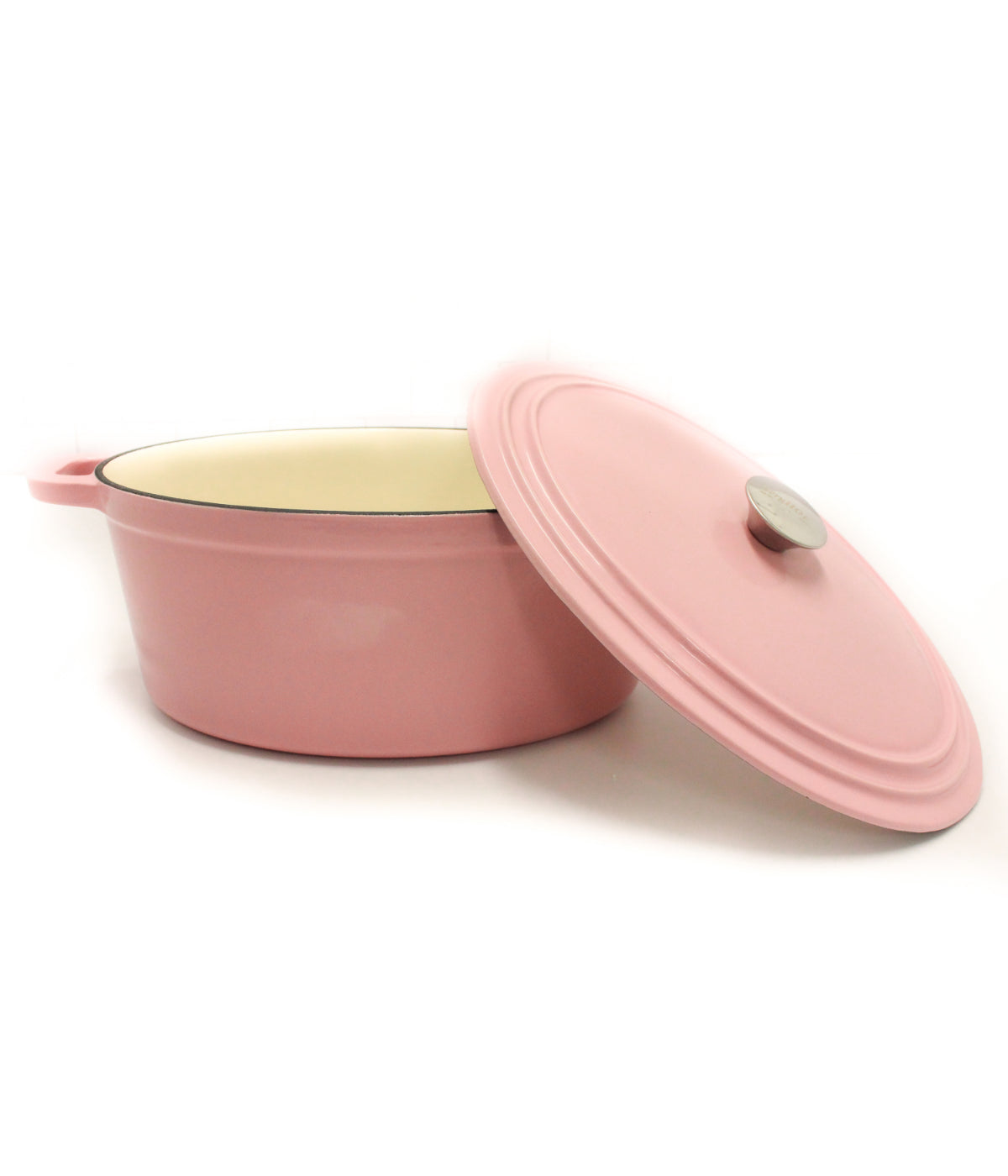  BergHOFF Neo Cast Iron Oval Covered Dutch Oven - Pink - Bonton