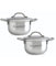 Covered Mini Pots, 18/10 Stainless Steel, Set of 2