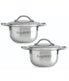  BergHOFF Covered Mini Pots, 18/10 Stainless Steel, Set of 2 - Silver - Bonton