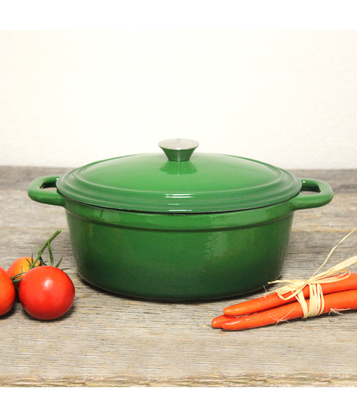  BergHOFF Neo Cast Iron Oval Covered Dutch Oven - Green - Bonton