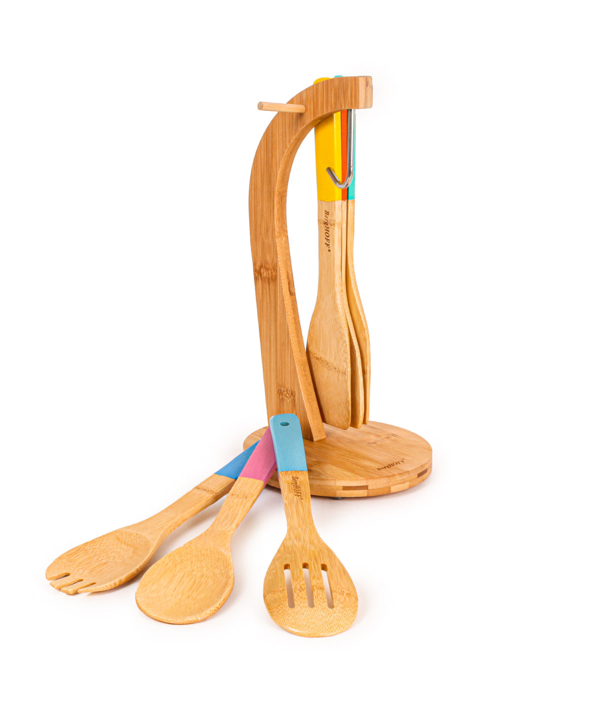  BergHOFF CooknCo Bamboo 7 Piece Banana Hanger & Non-Stick Utility Set - Multi - Bonton