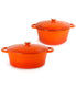  BergHOFF Neo Cast Iron 4 Piece Set with Covered Dutch Oven - Orange - Bonton