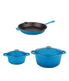  BergHOFF Neo Cast Iron 5 Piece Set with 3 Qt & 5 Qt Covered Dutch Oven & Fry Pan - Blue - Bonton