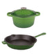  BergHOFF Neo Cast Iron 3 Piece Cookware Set with Covered Dutch Oven & Fry Pan - Green - Bonton