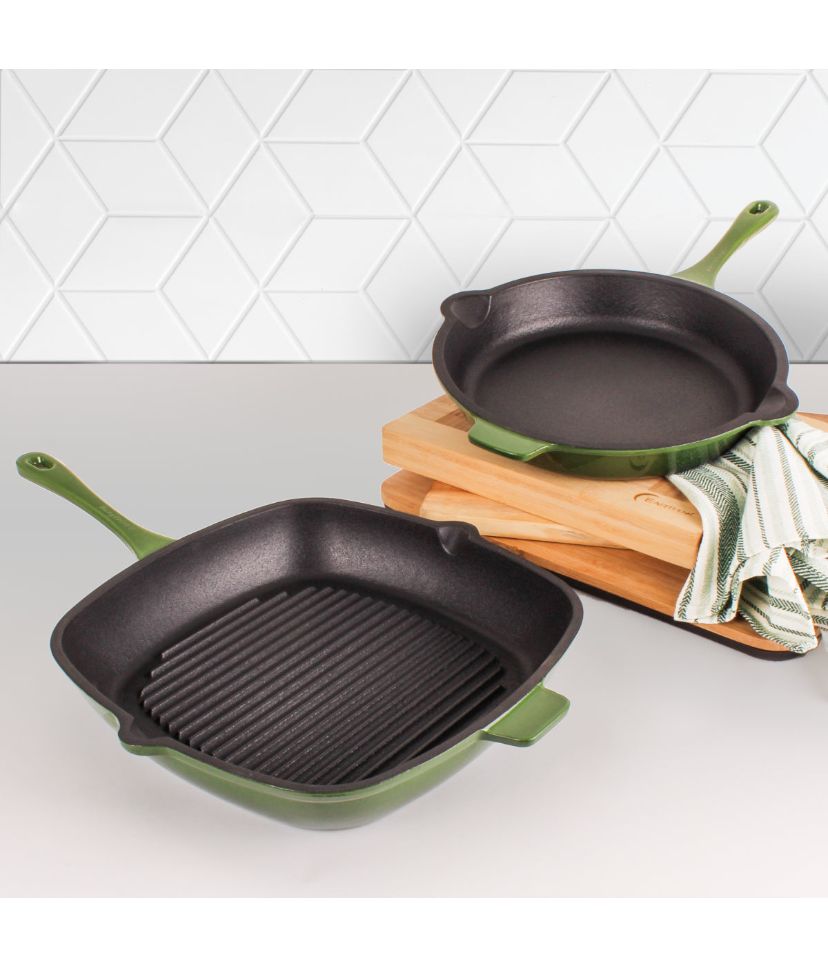  BergHOFF Neo Cast Iron Fry Pan - Green - Bonton