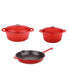  BergHOFF Neo Cast Iron 5 Piece Set with 5 Qt & 8 Qt Covered Dutch Oven & Fry Pan - Red - Bonton