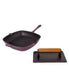  BergHOFF Neo 2 Piece Cast Iron Grill Set, Grill Pan & Steak Press - Purple - Bonton